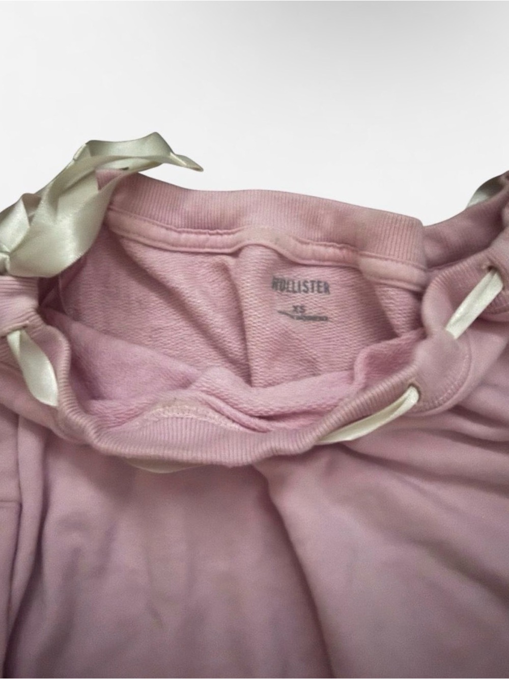 Pink Off-Shoulder Ribbon Sweatshirt - Picture 2 of 2